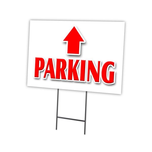 Parking Up Arrow Yard & Stake outdoor plastic coroplast window, 36" x 24", C-2436 Parking Up Arrow